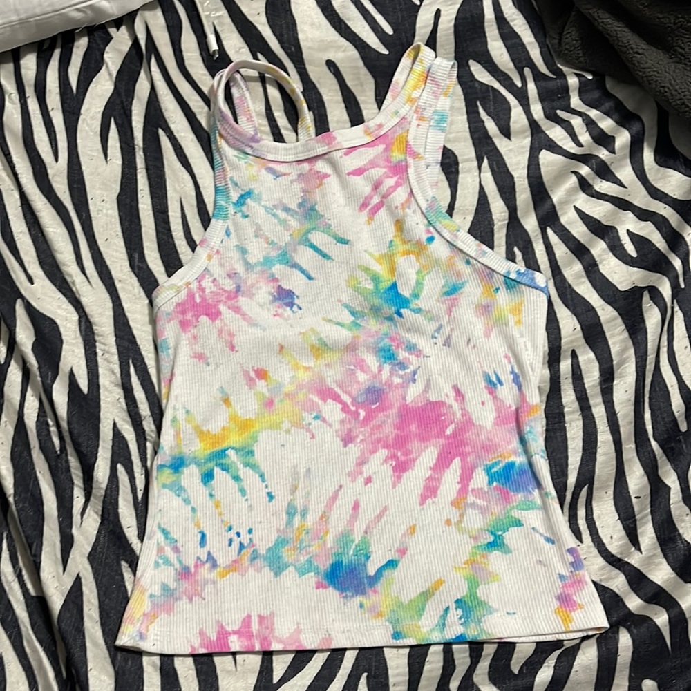 High neck cross back tank